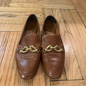 Tory Burch Jessa loafer in tan leather with gold hardware